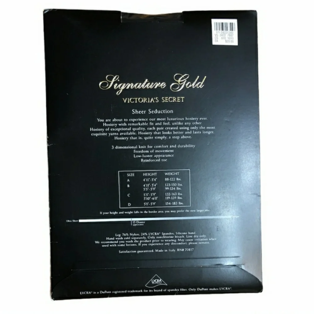 VICTORIA'S SECRET Signature Gold Sheer Thigh Highs